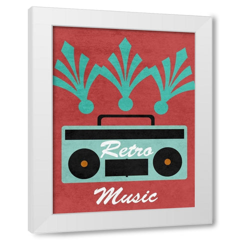 Retro White Modern Wood Framed Art Print by Phillip, Jamie