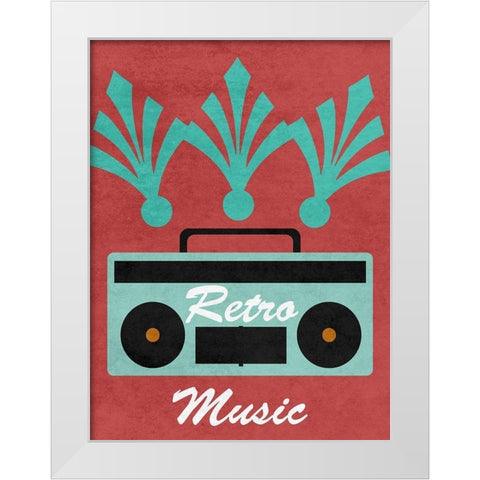 Retro White Modern Wood Framed Art Print by Phillip, Jamie