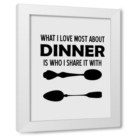 Dinner White Modern Wood Framed Art Print by Phillip, Jamie
