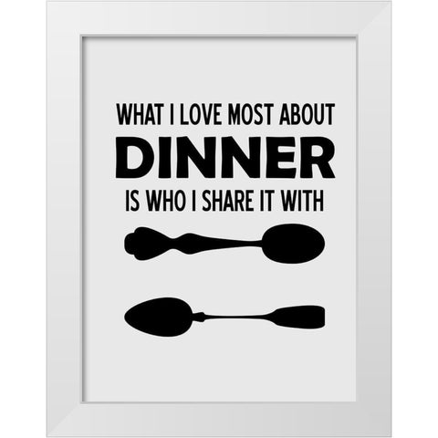 Dinner White Modern Wood Framed Art Print by Phillip, Jamie