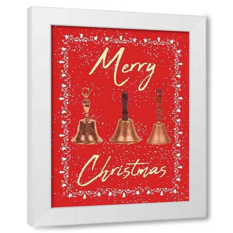 Merry Christmas White Modern Wood Framed Art Print by Phillip, Jamie