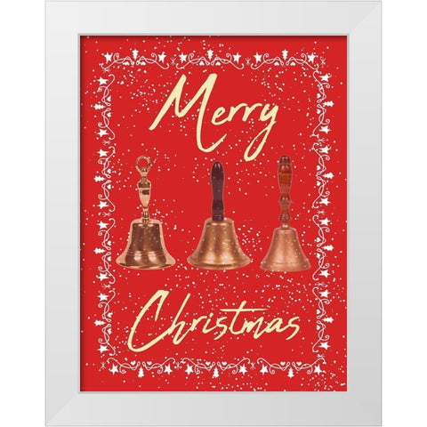 Merry Christmas White Modern Wood Framed Art Print by Phillip, Jamie