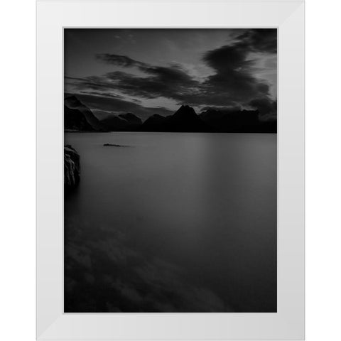 Mountain View White Modern Wood Framed Art Print by Phillip, Jamie