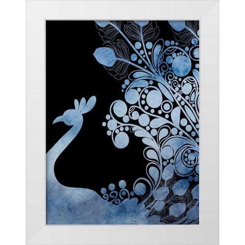 Peacock Tail 3 White Modern Wood Framed Art Print by Phillip, Jamie