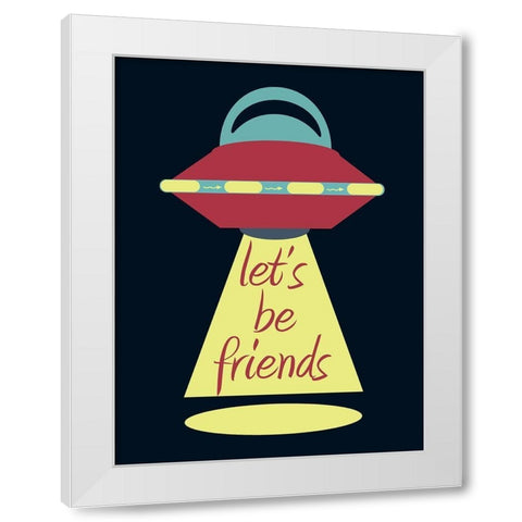 Space Friends White Modern Wood Framed Art Print by Phillip, Jamie