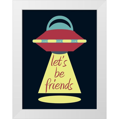 Space Friends White Modern Wood Framed Art Print by Phillip, Jamie