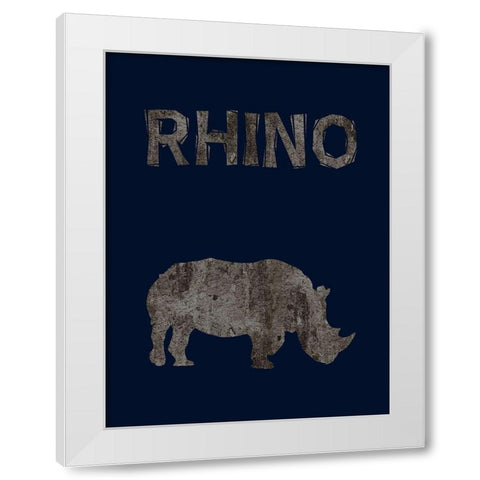 Rhino White Modern Wood Framed Art Print by Phillip, Jamie