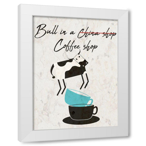 Coffee Shop White Modern Wood Framed Art Print by Phillip, Jamie
