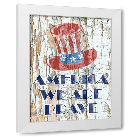 Brave American White Modern Wood Framed Art Print by Phillip, Jamie