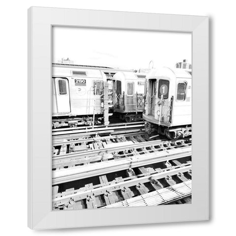 Trains NY White Modern Wood Framed Art Print by Phillip, Jamie