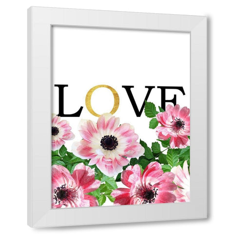 Pink Love White Modern Wood Framed Art Print by Phillip, Jamie