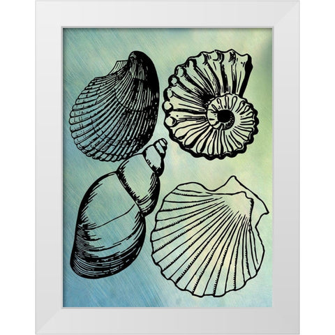 Bath Shells White Modern Wood Framed Art Print by Phillip, Jamie
