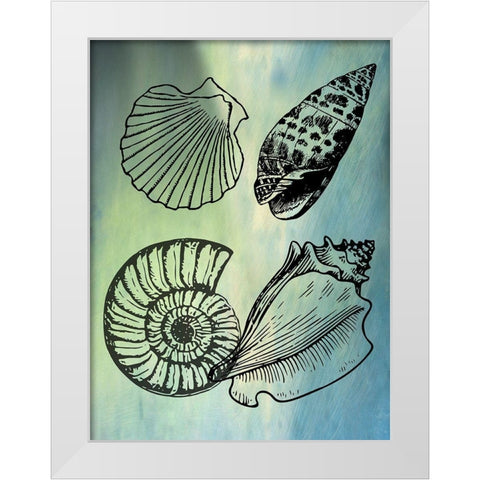 Bath SheIls White Modern Wood Framed Art Print by Phillip, Jamie