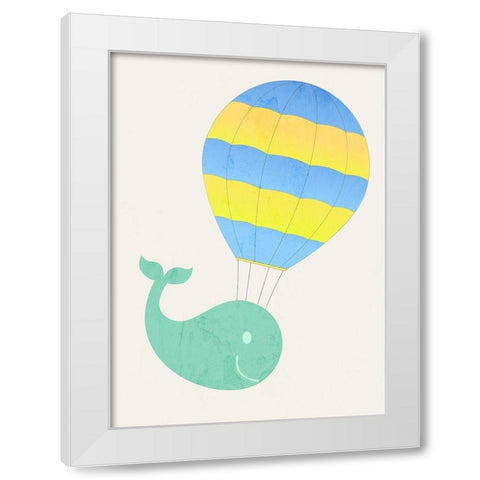 Flying Whale White Modern Wood Framed Art Print by Phillip, Jamie