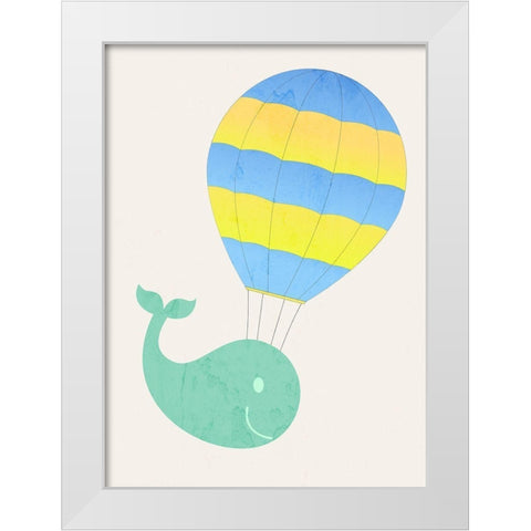 Flying Whale White Modern Wood Framed Art Print by Phillip, Jamie