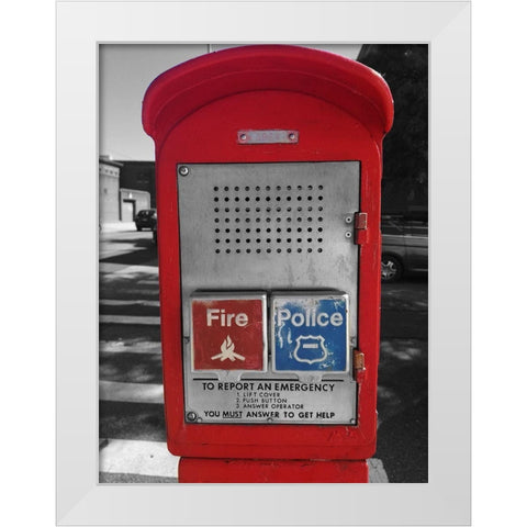 Emergency New York White Modern Wood Framed Art Print by Phillip, Jamie