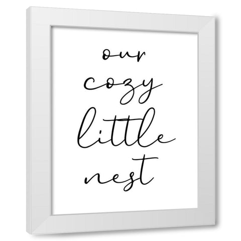 Cozy White Modern Wood Framed Art Print by Phillip, Jamie