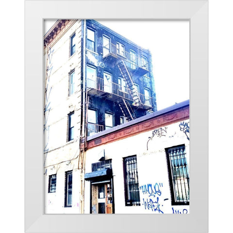 Brooklyn Streets White Modern Wood Framed Art Print by Phillip, Jamie