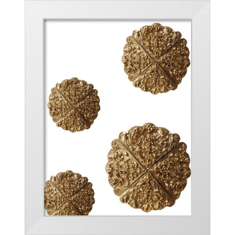 Medalian Gold White Modern Wood Framed Art Print by Phillip, Jamie
