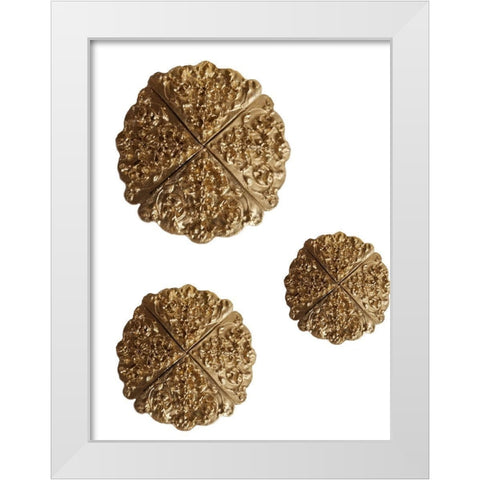 Medalian Gold 2 White Modern Wood Framed Art Print by Phillip, Jamie