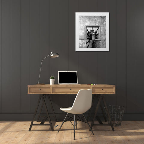 Railing 3 White Modern Wood Framed Art Print by Phillip, Jamie