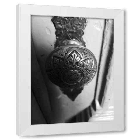 Door Knob 1 White Modern Wood Framed Art Print by Phillip, Jamie