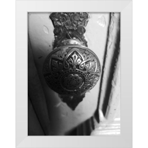 Door Knob 1 White Modern Wood Framed Art Print by Phillip, Jamie