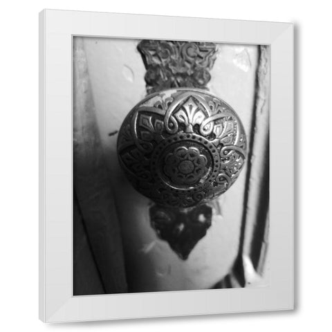 Door Knob 2 White Modern Wood Framed Art Print by Phillip, Jamie