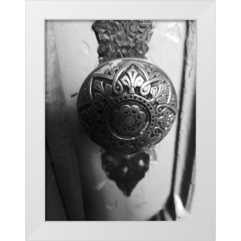 Door Knob 2 White Modern Wood Framed Art Print by Phillip, Jamie
