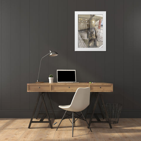 New York Money White Modern Wood Framed Art Print by Phillip, Jamie