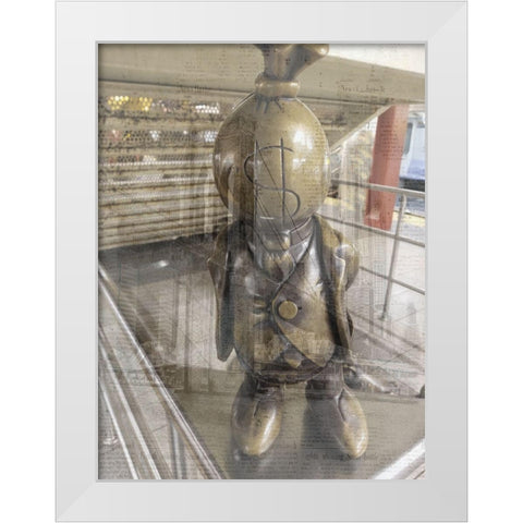 New York Money White Modern Wood Framed Art Print by Phillip, Jamie