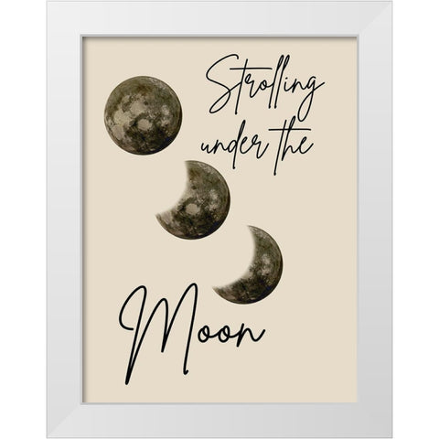Moon Stroll White Modern Wood Framed Art Print by Phillip, Jamie