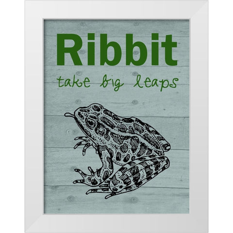 Ribbit White Modern Wood Framed Art Print by Phillip, Jamie