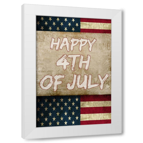 Independence Day White Modern Wood Framed Art Print by Phillip, Jamie