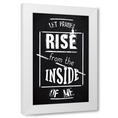 Praises White Modern Wood Framed Art Print by Phillip, Jamie