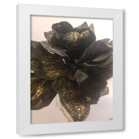 Black Rose Gold White Modern Wood Framed Art Print by Phillip, Jamie
