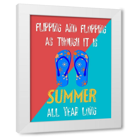 Flipflops White Modern Wood Framed Art Print by Phillip, Jamie