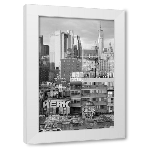 New York Bridge View White Modern Wood Framed Art Print by Phillip, Jamie