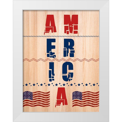 America White Modern Wood Framed Art Print by Phillip, Jamie