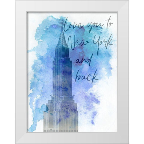 New York And Back White Modern Wood Framed Art Print by Phillip, Jamie