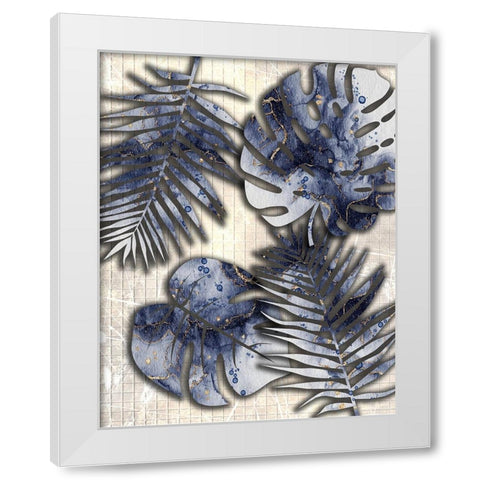 Gold And Blue White Modern Wood Framed Art Print by Phillip, Jamie