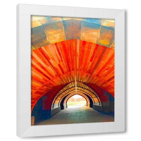 Red Tunnel White Modern Wood Framed Art Print by Phillip, Jamie