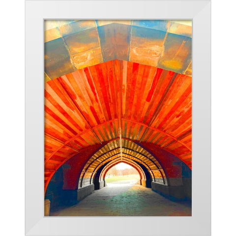 Red Tunnel White Modern Wood Framed Art Print by Phillip, Jamie