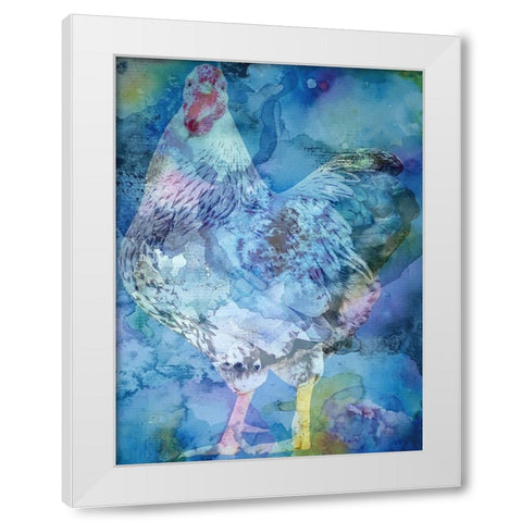 Rooster White Modern Wood Framed Art Print by Phillip, Jamie