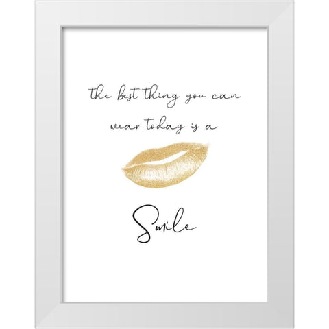 Smile White Modern Wood Framed Art Print by Phillip, Jamie