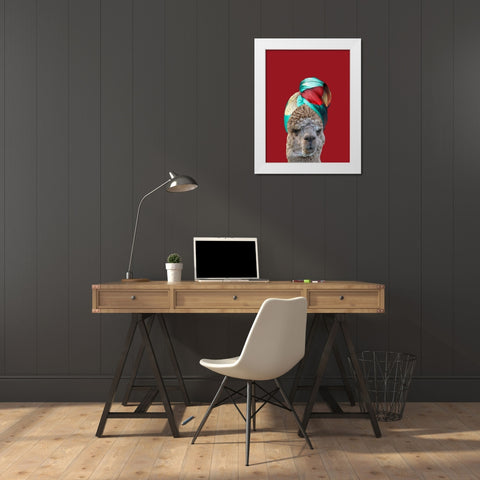 Beauty Llama White Modern Wood Framed Art Print by Phillip, Jamie