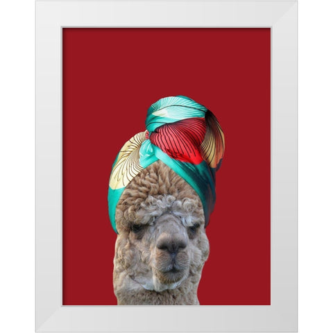 Beauty Llama White Modern Wood Framed Art Print by Phillip, Jamie
