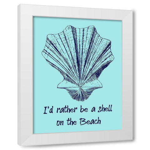 Shell On The Beach White Modern Wood Framed Art Print by Phillip, Jamie