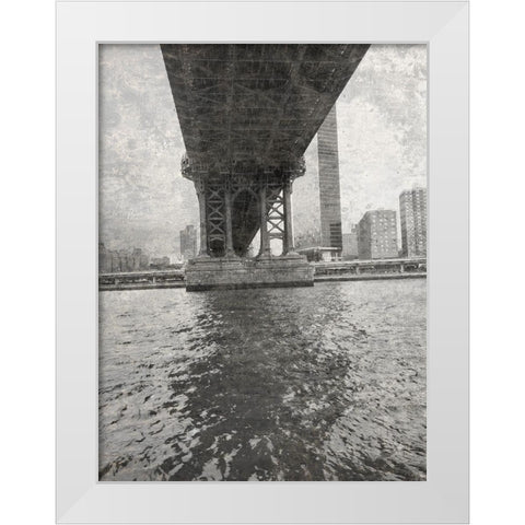 MANHT BRDG White Modern Wood Framed Art Print by Phillip, Jamie