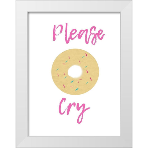 Doughnut Cry White Modern Wood Framed Art Print by Phillip, Jamie